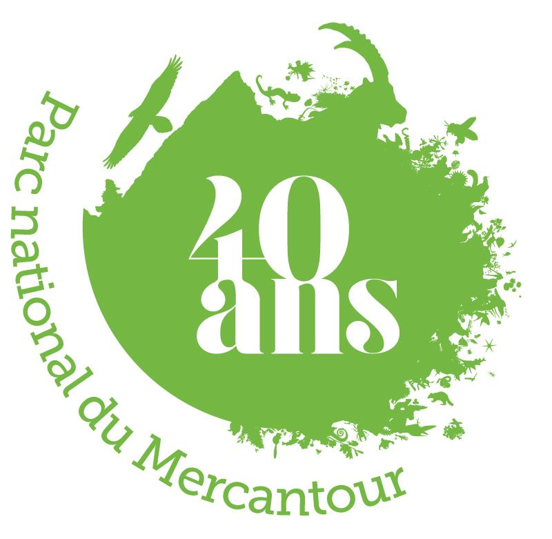 Logo 40 ans du Parc national du Mercantour (vert)