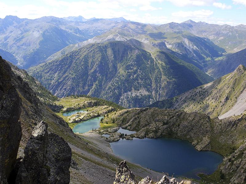  Vue sur les lacs de Vens (2380 m) depuis la cime de Fourchas (2779 m)