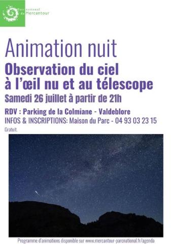 Animation nuit par le Parc national du Mercantour_Valdeblore