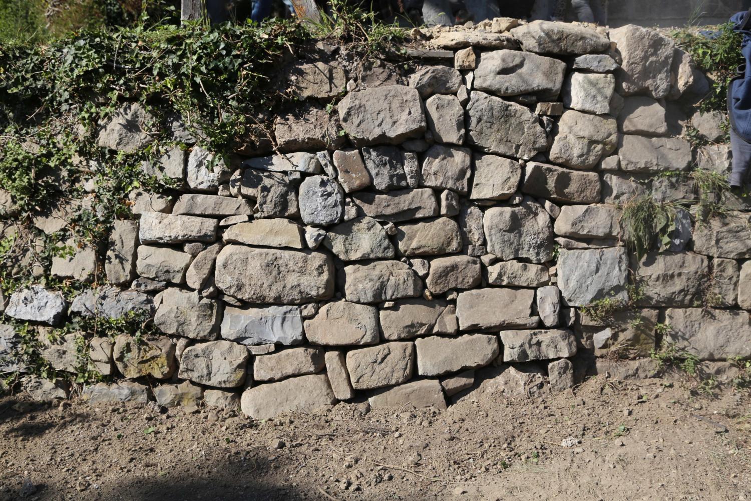 Le mur de soutenement après les travaux © I. Lhommedet / PnM